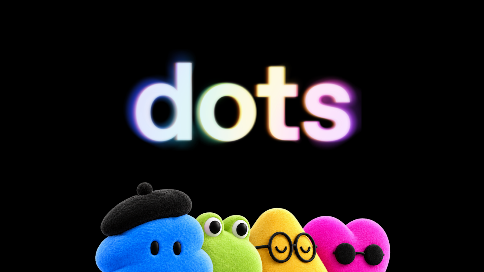 Offizielle OpenAI-Dots-Grafik mit vier bunten Figuren